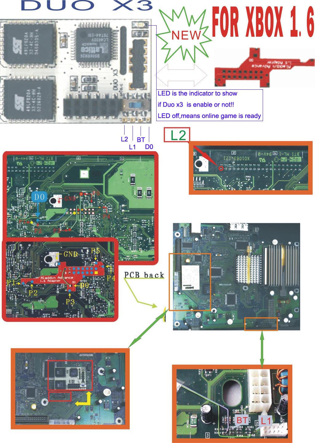 DuoX 3 chip bekötése 1.6-1.6b verziójú Xboxba